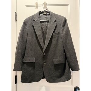 Vintage 100% Cashmere Blazer Jacket Gray Classic Sport Coat USA Made